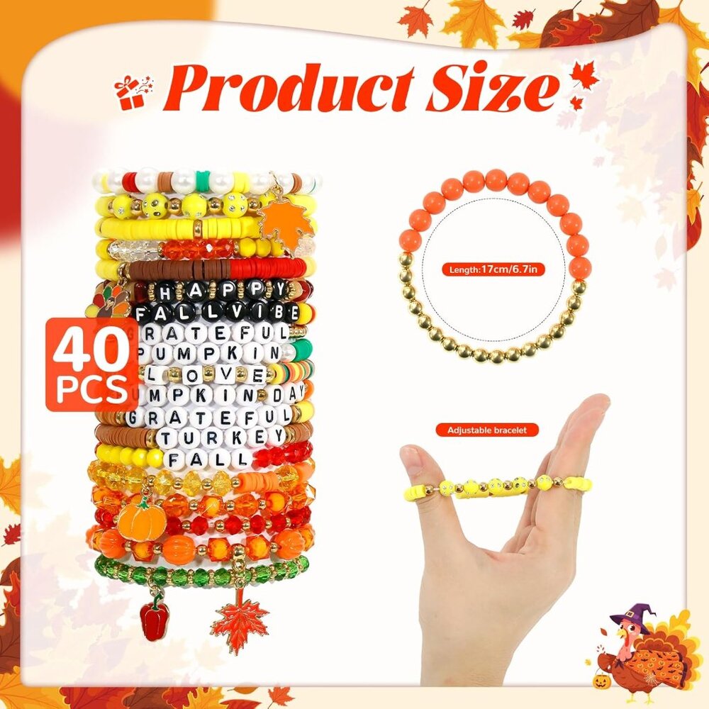 40pcs Stackable Friendship Bracelets Set, Boho St… - image 2